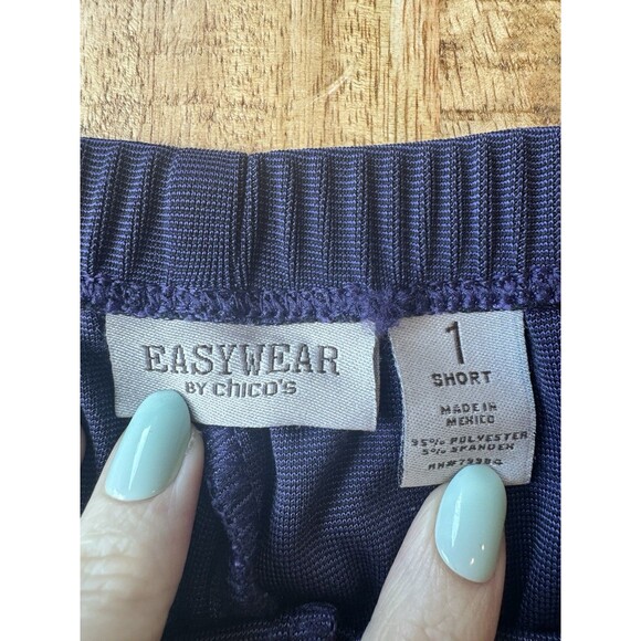 Chico's 1 Easywear Women's Navy Blue Straight Leg Pull On Stretchy Pants Medium - Picture 5 of 9